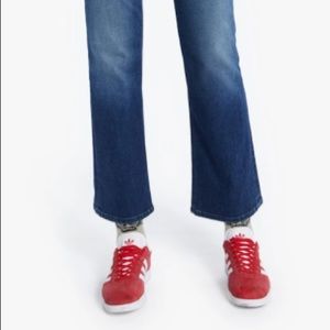 mother high waisted bootcut in dark blue wash